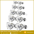 Stainless Steel Black Plated Prong Set Clear Heart Cubic Zircon Earrings Designs